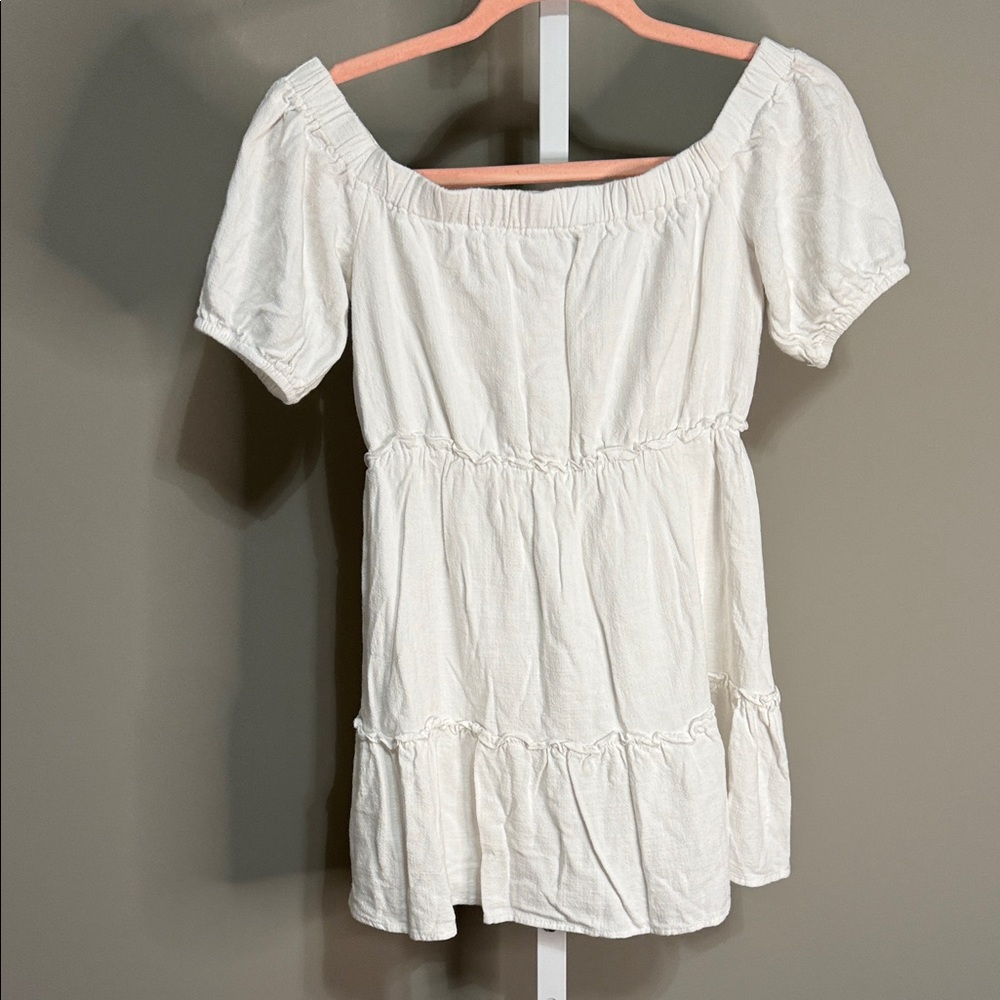 Blue Blush White Off-Shoulder Dress Ruffles Small - Picture 5 of 7